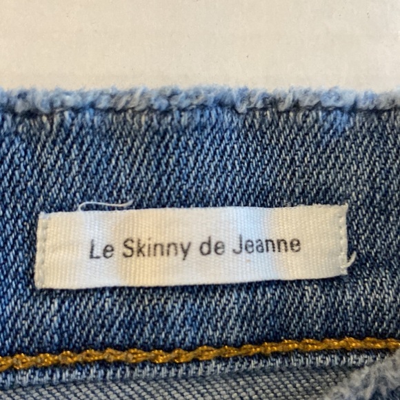 Frame Le Skinny de Jeanne Medium Wash Mid Rise Distressed Raw Edge Jeans 4946 - Picture 7 of 8